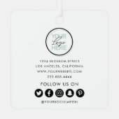 QR Code Business Logo Kerstmetaal-versiering Metalen Ornament (Achterkant)