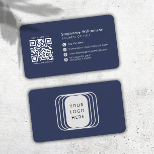 QR Code Business Logo Marine Modern Professioneel Visitekaartje