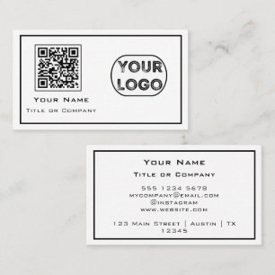 QR Code Business Logo minimalistisch wit Visitekaartje