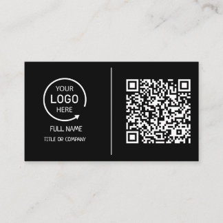 QR Code Business Logo | Modern Blush Pink Business Contactkaartje