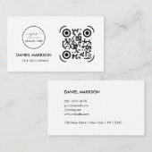 QR Code Business Logo | Modern Blush Pink Business Visitekaartje (Voorkant / Achterkant)