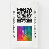 QR Code Business Logo Modern Elegant Beste Sjabloo Spandoek (Verticaal)