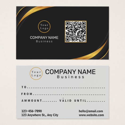 QR Code Business Logo Modern Gift Kaart (Voorkant /achterkant)