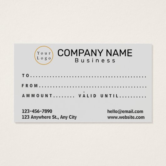 QR Code Business Logo Modern Gift Kaart (Achterkant)