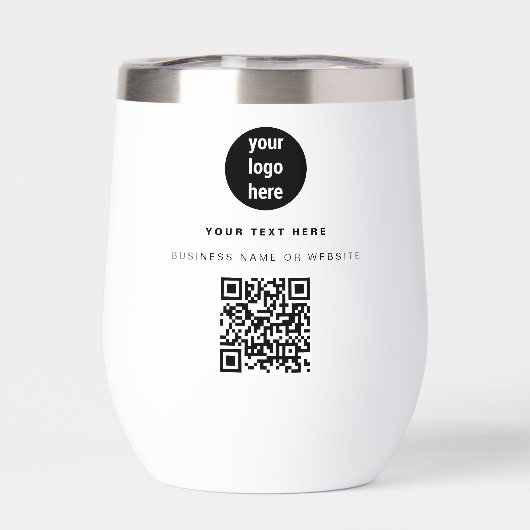 QR Code Business Logo Modern minimalistisch bedrij (Achterkant)