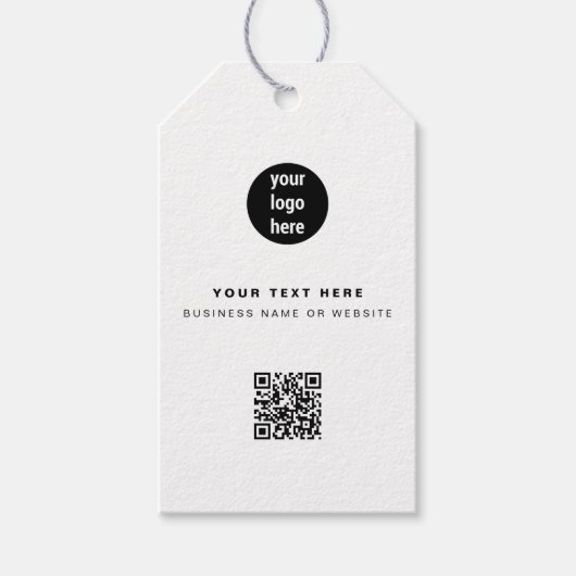 QR Code Business Logo Modern minimalistisch bedrij Cadeaulabel (Voorkant)