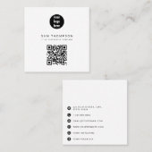 QR Code Business Logo Modern minimalistisch bedrij Contactkaartje (Voorkant / Achterkant)