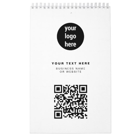 QR Code Business Logo Modern minimalistisch bedrij Kalender (Hoes)