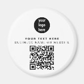 QR Code Business Logo Modern minimalistisch bedrij Magneet (Voorkant)