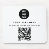 QR Code Business Logo Modern minimalistisch bedrij Muismat (Voorkant)