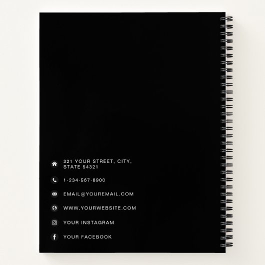 QR Code Business Logo Modern minimalistisch bedrij Notitieboek (Achterkant)