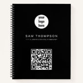 QR Code Business Logo Modern minimalistisch bedrij Notitieboek (Voorkant)