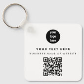 QR Code Business Logo Modern minimalistisch bedrij Sleutelhanger (Voorkant)