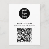 QR-code Business Logo Modern minimalistisch wit Feestdagenkaart (Voorkant)