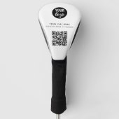 QR-code Business Logo Modern minimalistisch wit Golfheadcover (Voorkant)
