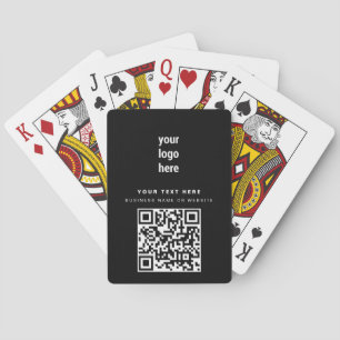 QR-code Business Logo Modern minimalistisch zwart Pokerkaarten