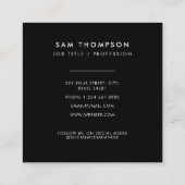 QR-code Business Logo Modern minimalistisch zwart Vierkante Visitekaartje (Achterkant)