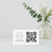 QR Code Business Logo | Modern Professional Busi Visitekaartje (Staand voorkant)