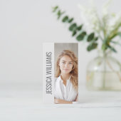 QR Code Business Logo Modern Professional Gray Visitekaartje (Staand voorkant)