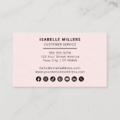 QR Code Business Logo Modern Professioneel Roze Visitekaartje (Achterkant)