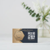 QR Code Business Logo | Moderne marineberoepen Contactkaartje (Staand voorkant)