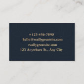 QR Code Business Logo | Moderne marineberoepen Contactkaartje (Achterkant)