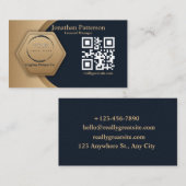 QR Code Business Logo | Moderne marineberoepen Contactkaartje (Voorkant / Achterkant)