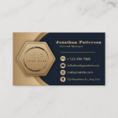 QR Code Business Logo | Moderne marineberoepen Visitekaartje (Voorkant)