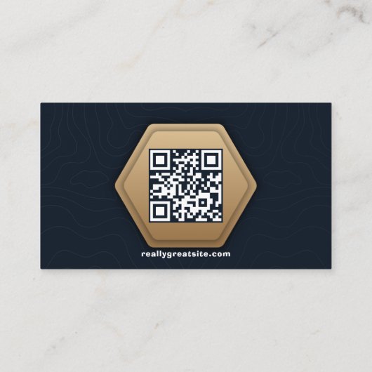 QR Code Business Logo | Moderne marineberoepen Visitekaartje (Achterkant)