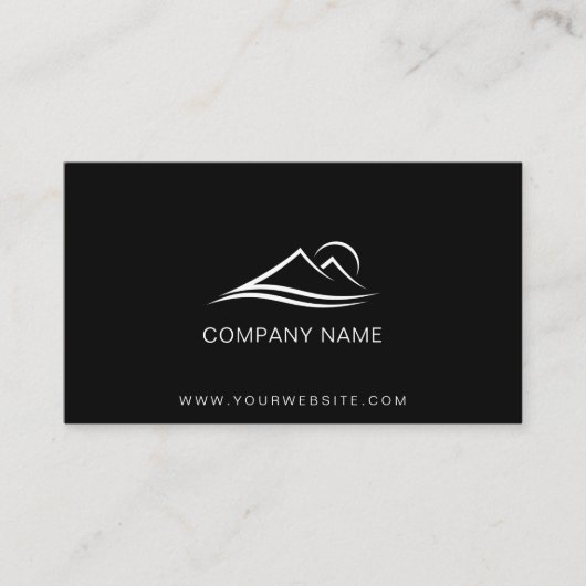 QR Code Business Logo Moderne Professional Black Visitekaartje (Voorkant)