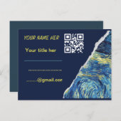QR Code Business Logo Moderne Professional Briefkaart (Voorkant / Achterkant)