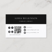 QR Code Business Logo Moderne Professional Visitekaartje (Voorkant)