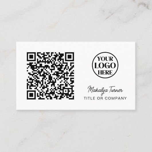 QR Code Business Logo Moderne Professional Visitekaartje (Voorkant)