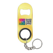 QR Code Business Logo Monogram Names Gold Look Mini Flessenopener (Achterkant)