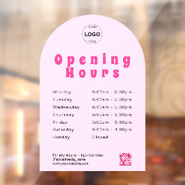 QR Code Business Logo Openingstijden Uren Venster Raamsticker