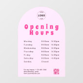 QR Code Business Logo Openingstijden Uren Venster Raamsticker (Vel)