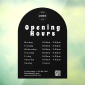 QR Code Business Logo Openingstijden Uren Venster Raamsticker (Vel 3)