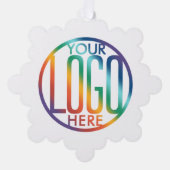 QR Code Business Logo Prettige feestdagen Ornament Kaart (Voorkant)