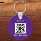 QR Code Business Logo Professional Aangepast Paars Sleutelhanger (Voorkant)