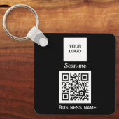 QR Code Business Logo Professional - Aangepast zwa Sleutelhanger (Voorkant)