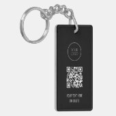 QR Code Business Logo Professional Black en White Sleutelhanger (Voorkant Links)