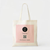 QR Code Business Logo Professional Blush Pink Tote Bag (Voorkant)