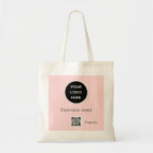 QR Code Business Logo Professional Blush Pink Tote Bag (Voorkant)