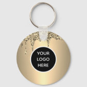 QR Code Business Logo Professional Gold Sleutelhanger (Achterkant)