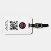 QR-code | Business Logo Professional Modern Bagagelabel (Voorkant horizontaal)