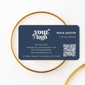 QR Code Business Logo Professional Modern Blauw Visitekaartje