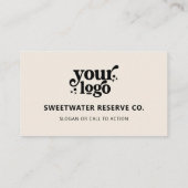 QR Code Business Logo Professional Modern Cream Visitekaartje (Achterkant)