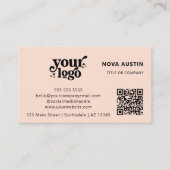 QR Code Business Logo Professional Modern Roze Visitekaartje (Voorkant)