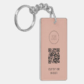 QR Code Business Logo Professional Roze en zwart Sleutelhanger (Voorkant Links)