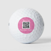 QR Code Business Logo Professional Roze Modern Golfballen (Voorkant)